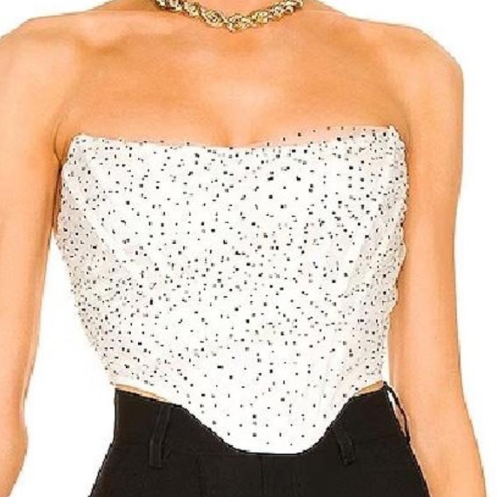 Akira polkadot bustier corset top